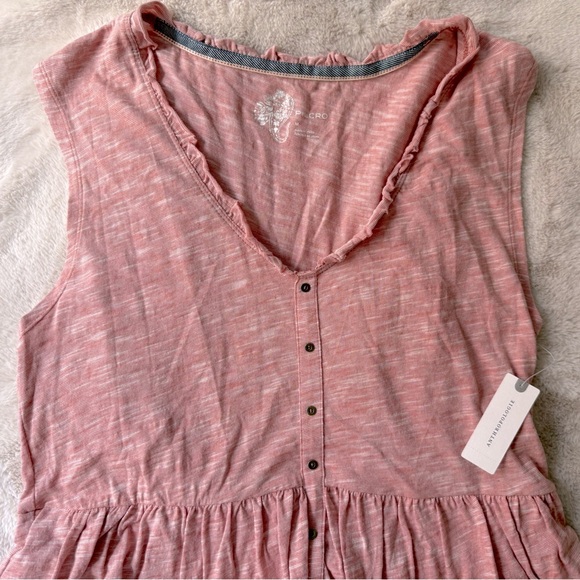 NWT Anthropologie Pilcro Ruffle Babydoll Tank Top Rose Size M - Picture 8 of 11